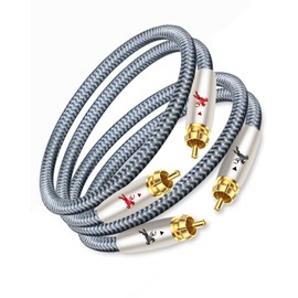 Impeto RCA Cable 2RCA to 2RCA Stereo Audio Cable 24K Gold Plated Connector,2Male to 2Male RCA Cord for Home Theater, HDTV, Amplifiers, Hi-Fi Systems (3.3ft)