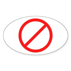 CafePress No Symbol Sticker Oval Car Bumper Sticker