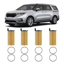 Zoewalk 4Pcs Engine Oil Filter For 2023-2022 Kia Carnival 3.5L Genesis G80 G90 GV70 GV80 Replace# PG99676EX 26320-3N000 263203N000