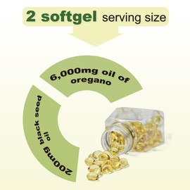 NZEN Oil of Oregano with Black Seed Oil 300 Capsules | Natural Antioxidants | Nutritional Support | Highly Effective Botanicals Dietary Healthcare Supplement