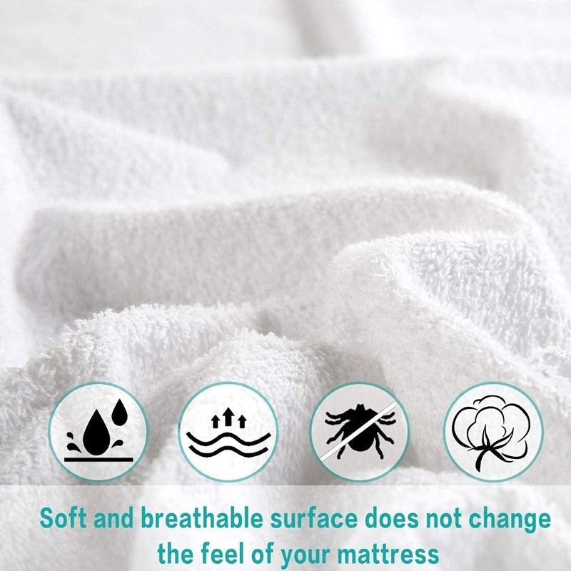 Luxury Waterproof Terry Towelling Mattress Protector Double Size 140 x