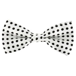 cravateSlim White and Black polka dots Bow Tie