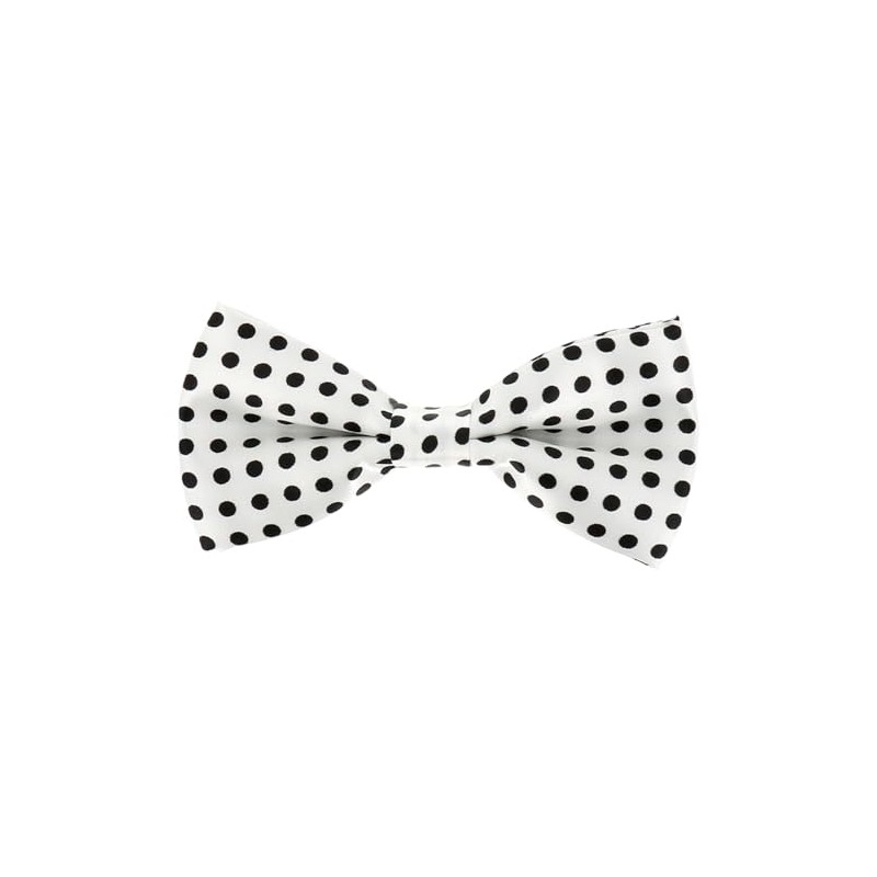 cravateSlim White and Black polka dots Bow Tie