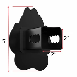 K9 Dog Paw Print Black Flag Metal Hitch Cover with Anti-Rattle Pin Bolt (Fit 2" receivers, Black with Blue Line)