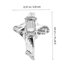 TOVINANNA 10pcs Glamour Cross Nail Charms Rhinestone Nail Art Embellishments Metal Jewelry for