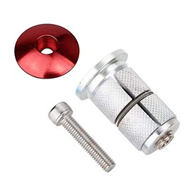 Free-fly Bike Stem Headset Top Cap,Aluminum Alloy Bicycle Headset Top Cap Bike Fork Expander Bung Plug (Red)