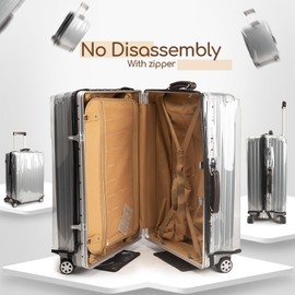 PUMHUBO No Disassembly Suitcase Covers for Luggage - Clear Luggage Cover Protector, Black PVC Luggage Protector Suitcase Cover (Transparent - 0.5mm, 30)