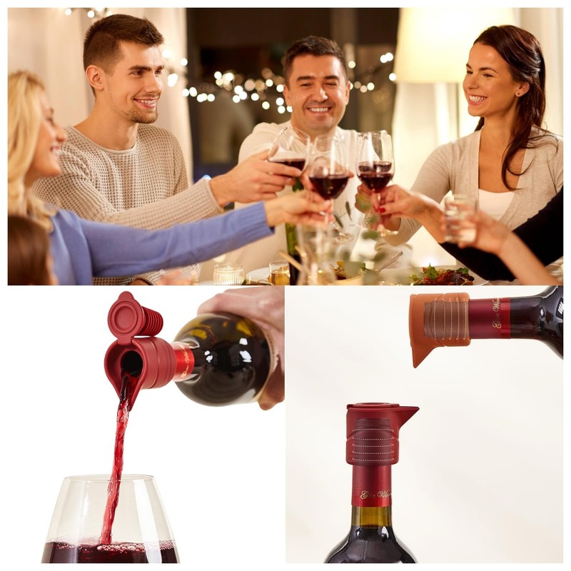Silicone Wine Bottle Stopper With 3 in 1 Kechain Bottle
