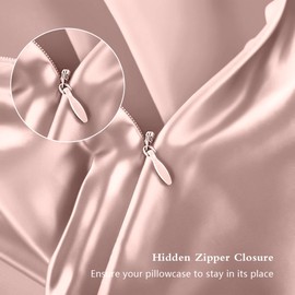 DKBslik Silk Pillow Cases 2 Pack, Mulberry Silk Pillowcases Standard Set of 2, Smooth, Anti Acne, Beauty Sleep, Both Sides Natural Silk Satin Pillow Cases for Women 2 Pack with Zipper for Gift, Coral