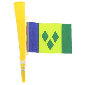 Zac's Alter Ego Yellow Woofer Horn with St. Vincent & the Grenadines Flag - Bright Loud Carnival Festival Party