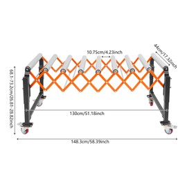 YIYIONCE Conveyor Roller 80KG / 176LBS Load Capacity Roller Stand L 17-51", H 27-29" Adjustable Conveyor Roller Stand Folding Conveyor Belt 23" W Conveyor Belt for Factory Workshops | US Stock
