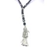 Chavarrieta Black Santa Muerte necklace rosary style.