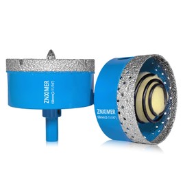 ZNXIMER Diamond Hole Saw Drill Bits - 2pcs 2-11/16" Diamond Drill bits Accurate Drilling for Tile, Ceramic, Marble, Granite, Stone, Glass Bottles 68mm