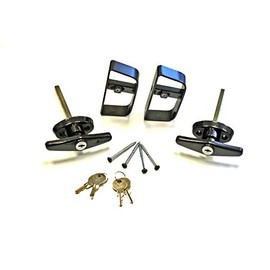 Doors & Door Hardware 4-1/2" Black T Handle Door Lock Set - for shed, gate, Playhouse, (2) KEYED Alike