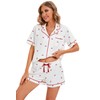 LUBOT Women's Short Pyjamas 100% Cotton Sleepwear Pyjamas Set with