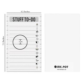 Inkdotpot Pack Of 2 Daily Planner List Undated Notepads, Memo Pad To-Do List Tear Off List Pad- Organizer- Scheduler- Organize Tasks (50 Sheets Each)-TT