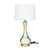 Deco 79 Glass Table Lamp with Drum Shade, 15" x