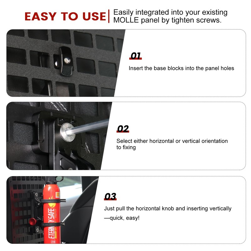MOLLE Panel Fire Extinguisher Mount Kit-Quick Release Car Fire Extinguisher