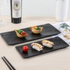 Yinshine Melamine Sushi Plates Set, 3pcs Black Rectangular Serving Trays,