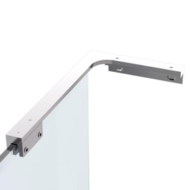 AatrixQuayn Shower Glass Support Bar, Both Sides Available, Frameless Bathroom Glass Clamp L Shape Panel Bracket, No Drill，Fixed Shower Panel to Wall (Mirror Chrome)