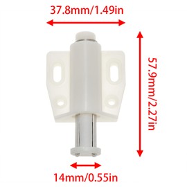 zutisay Magnetic Touch Latch Cabinet Door Touch Push Open Magnetic Latch for Cabinet Drawers and Closet Furniture Doors (White with Mounting Screws and Discs) 4PCS