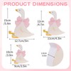 Wooden Silly Goose Decorations 3PCS 3 Sizes - Sitting White