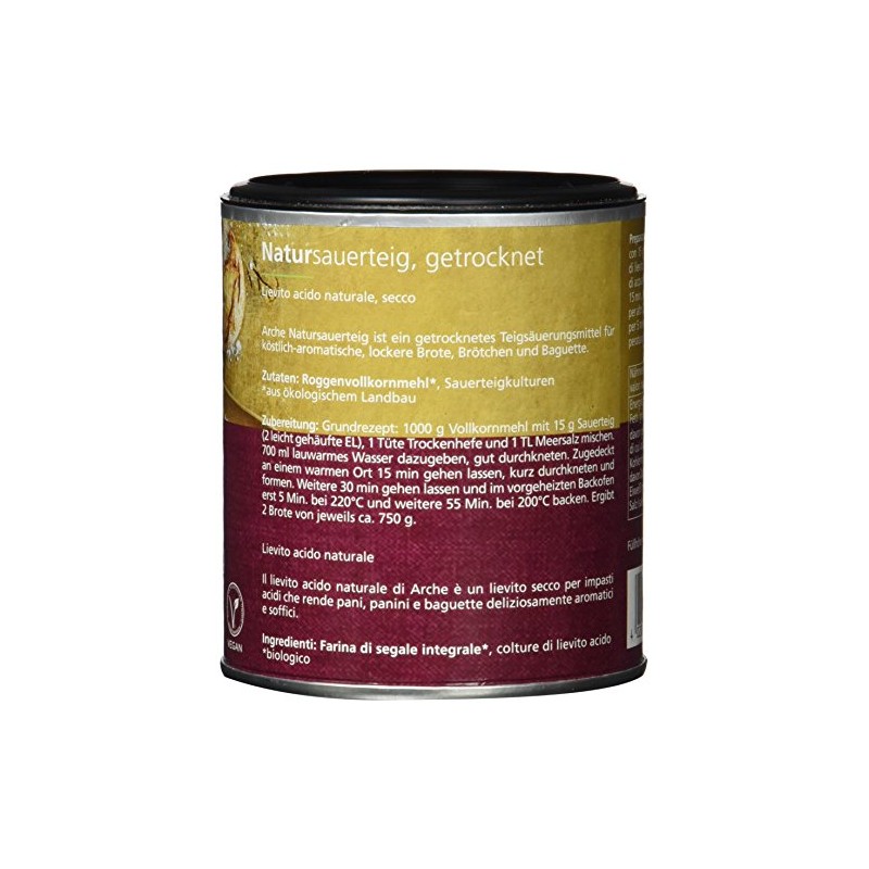 Arche Natural Sourdough 125 g Organic Baking Ingredient, Pack of