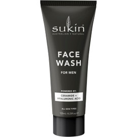 Sukin - Men Face Wash - Natural Daily Face Wash Men with a Mix of Ceramides, Baobab Extract, Tasmanian Pepper, Hyaluronic Acid, Aloe Vera and More - For all Skin Types - 125ml