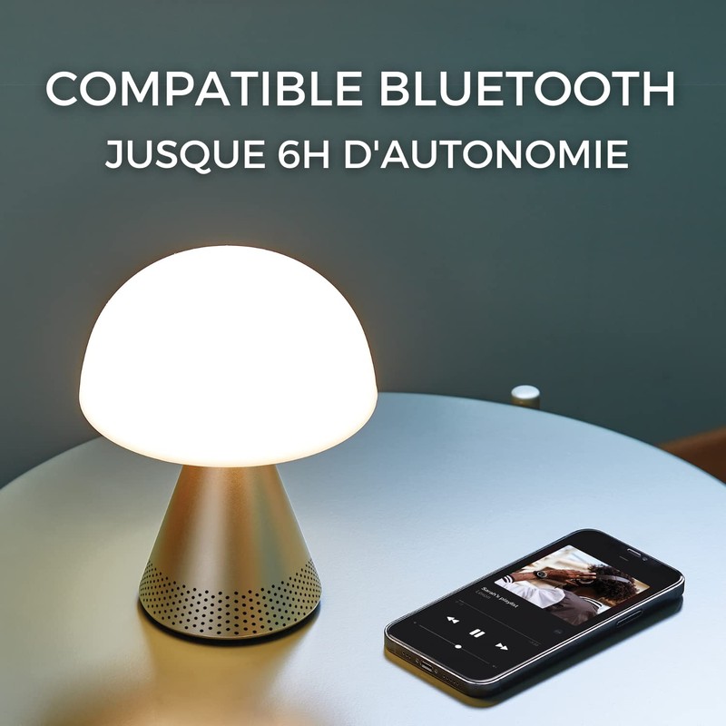 Lexon Mina L Audio 2 in 1 Mushroom Table Lamp