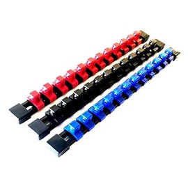 3 PCS 1/2" MOUNTABLE RED/BLACK/BLUE SOCKET RAILS HOLDER ORGANIZER HQ parts