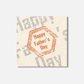 Unbranded Happy Father's Day Grunge Festival 4'' X 4'' Square Wooden Coaster