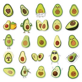 Avocado Stickers for Laptop (Pack of 50), Gift for Children, Teenagers, Adults, Boys, Avocado Stickers, Waterproof Vinyl Stickers for Scrapbooking, Skateboard, Car, Luggage
