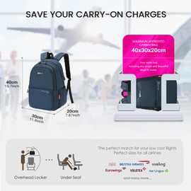 palamea Hand Luggage Backpack 40 x 20 x 30 for Wizzair Small Travel Backpack for Airplane Under Seat Bag Laptop Backpack Travel Backpack Bag Backpack Hand Luggage Eurowings, black 40x30x20cm