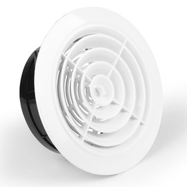 LALAGO 1 Stück Tellerventil Rund mit Insektenschutz 150 mm, Runde Lüftungsgitter Weiß ABS, Erstellbares Belüftungsgitter, Abluftgitter, Luftgitter, Entlüftungsabdeckung für Abluftventilator Belüftung