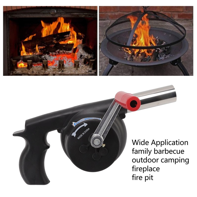 Hand Crank BBQ Blower Lightweight Portable ABS Barbecue Fan for
