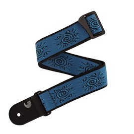 D'Addario Guitar Strap - Acoustic & Electric Guitar Accessories - Eco Leather Ends - Vintage Sun, Blue