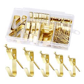 F Fityle 130 Pieces Picture Hangers Picture Hanging Hooks Iron 10lb 20lb 30lb 50lb 100lb Professional Art Hangers for Kitchen Utensils