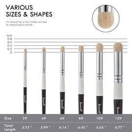 Brusarth Drybrush Set-Hobby Detail Paint Brush Set, 6 Sizes Goat Hair Acrylic Paint Brushes for Tabletop & Wargames Miniature Watercolor Oil Painting, Model for Beginners & Professional