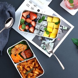 Binoster Original Bento Box Lunch Boxes Lunch Box Food Box Bundle Divider Japanese Style Stainless Steel Cutlery Spoon and Fork