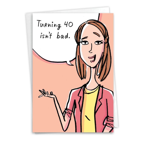 NobleWorks - Funny 40th Milestone Birthday Greeting Card with 5