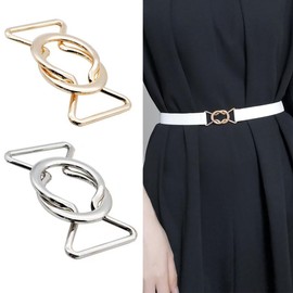 2PCS 25mm Waist Belt Alloy Buckle Overall Buckles Dress Belt DIY Clasp Coat Windbreaker Belt Fastener Buckles Knitwear Coat Sewing Accessories(silver+gold)
