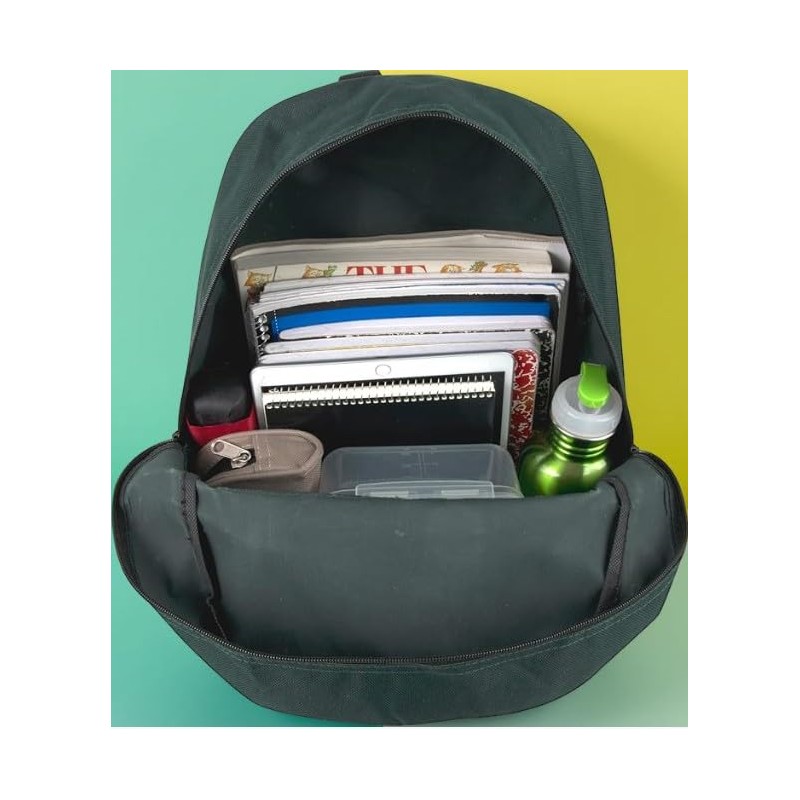 Multi Pocket Multicolor Backpack with Adjustable Padded Straps (Forest)