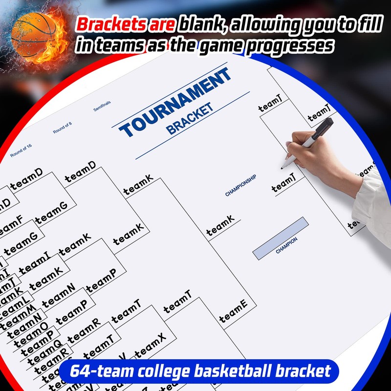Pasimy Tournament Bracket Poster Set Includes 24 x 36 Inch