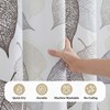 GASIYU Grey Hollow Leaf Shower Curtain, Minimalist White Botanical Foliage