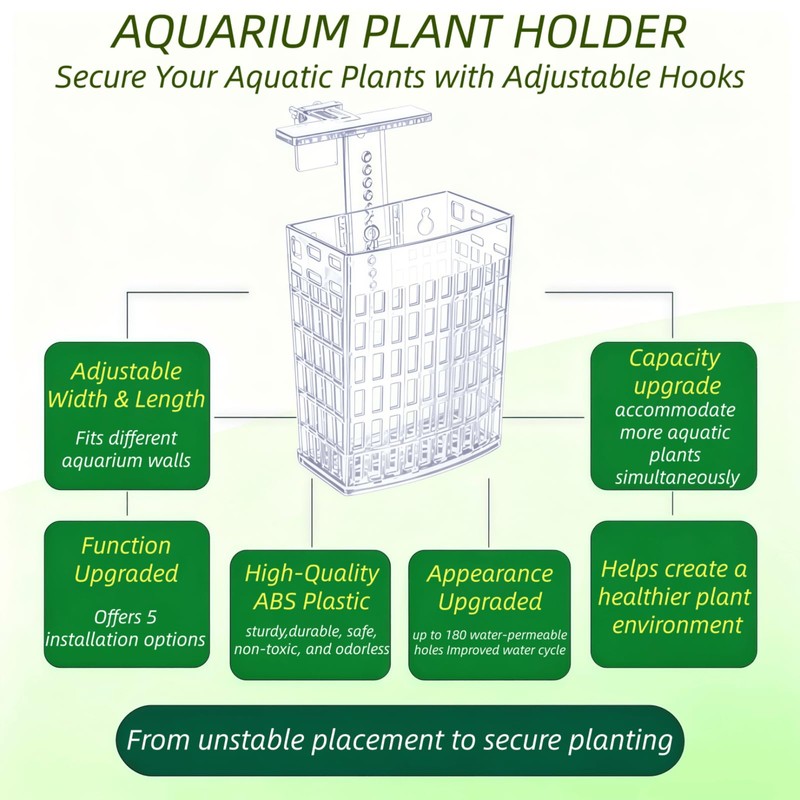 Lanxiu Aquarium Plant Holder, 4 Pcs Fish Tank Plants Holder
