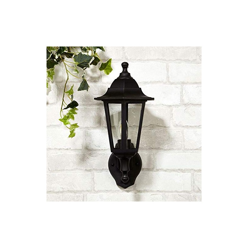 6 SIDED PIR MOTION SENSOR WALL LANTERN (Black 6 Sided