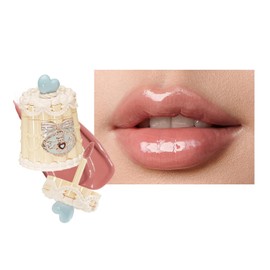 Flower Knows The Sweetie Bear Coating Lip Jelly,Soft Moisturizing Tinted Lip Gloss with Botanicals,Lightweight Non-Sticky Nude Lips Plumper,Cruelty-Free,0.18 oz(JE03 Peach Tea)