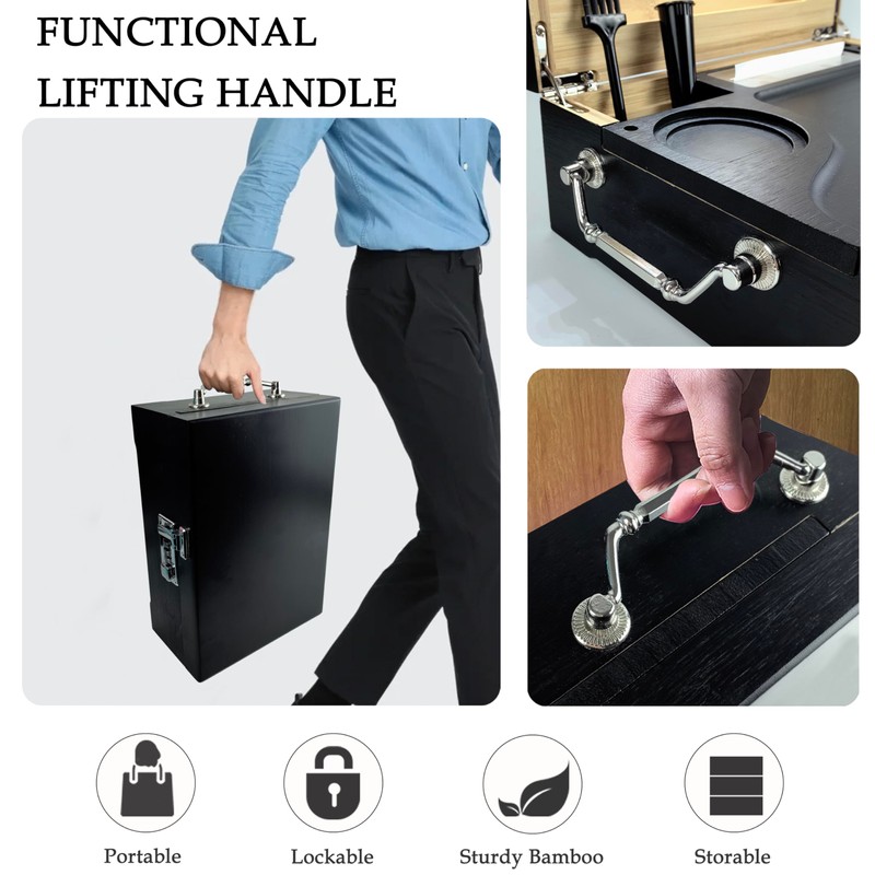 Giftidea Large Bamboo Wooden Box with LED Lights -Odor Proof