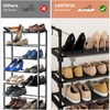LANTEFUL 3 Tier Shoe Rack with 5 Hooks for Closet,