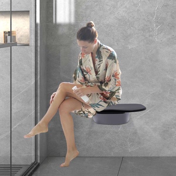 Unbranded 14" Folding Shower Seat Wall Mounted Bench Modern Bathroom